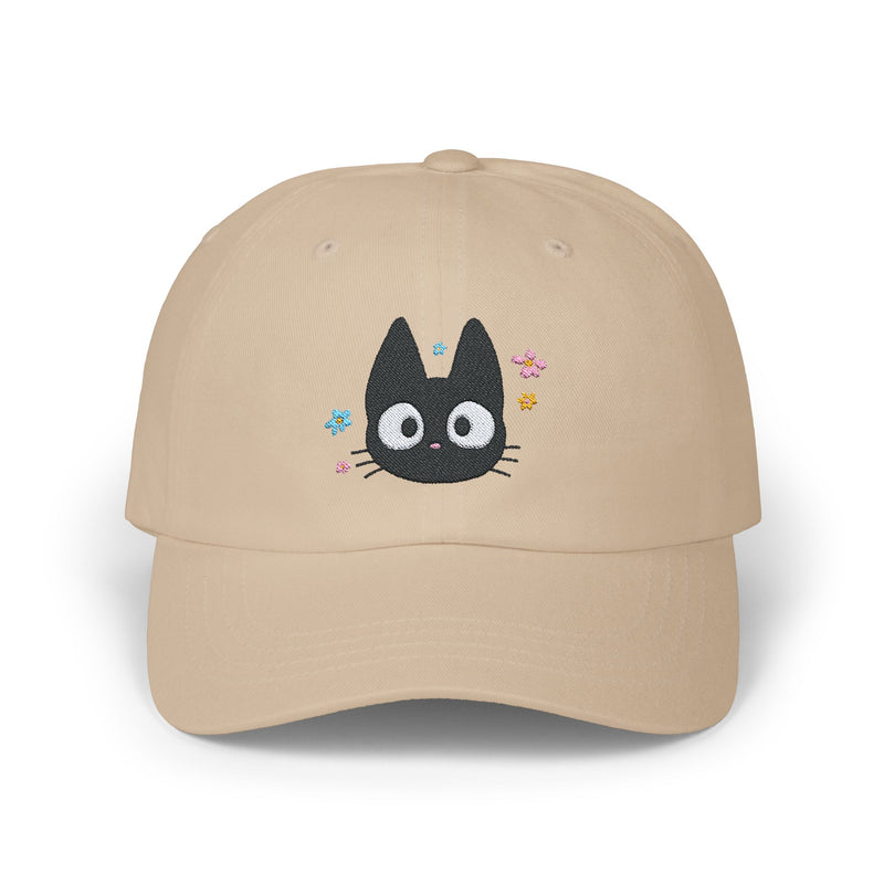 Black Cat Embroidered Hat | Dad Hat | Ghibli Inspired
