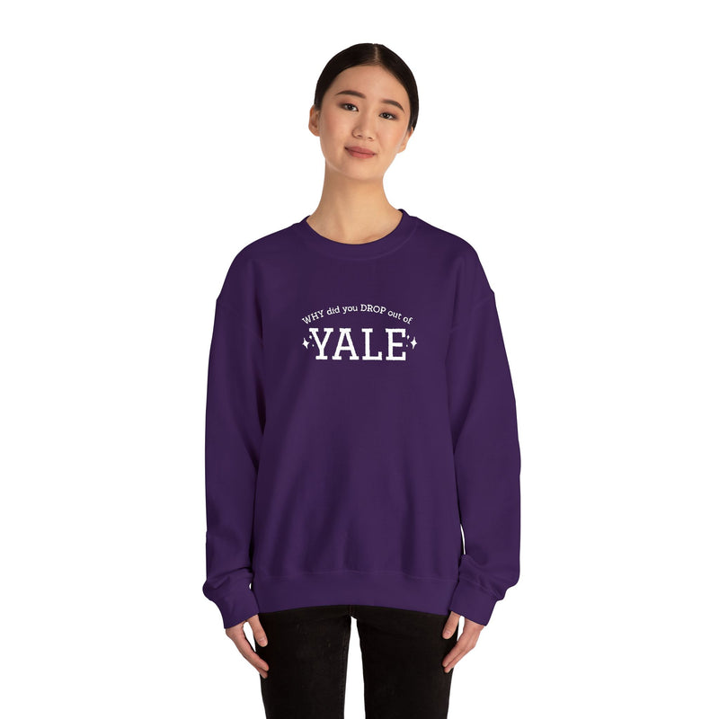 WHY did you DROP out of YALE - EMBROIDERED Sweatshirt