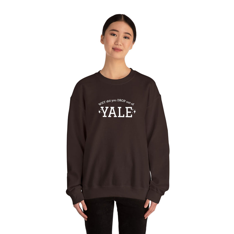 WHY did you DROP out of YALE - EMBROIDERED Sweatshirt