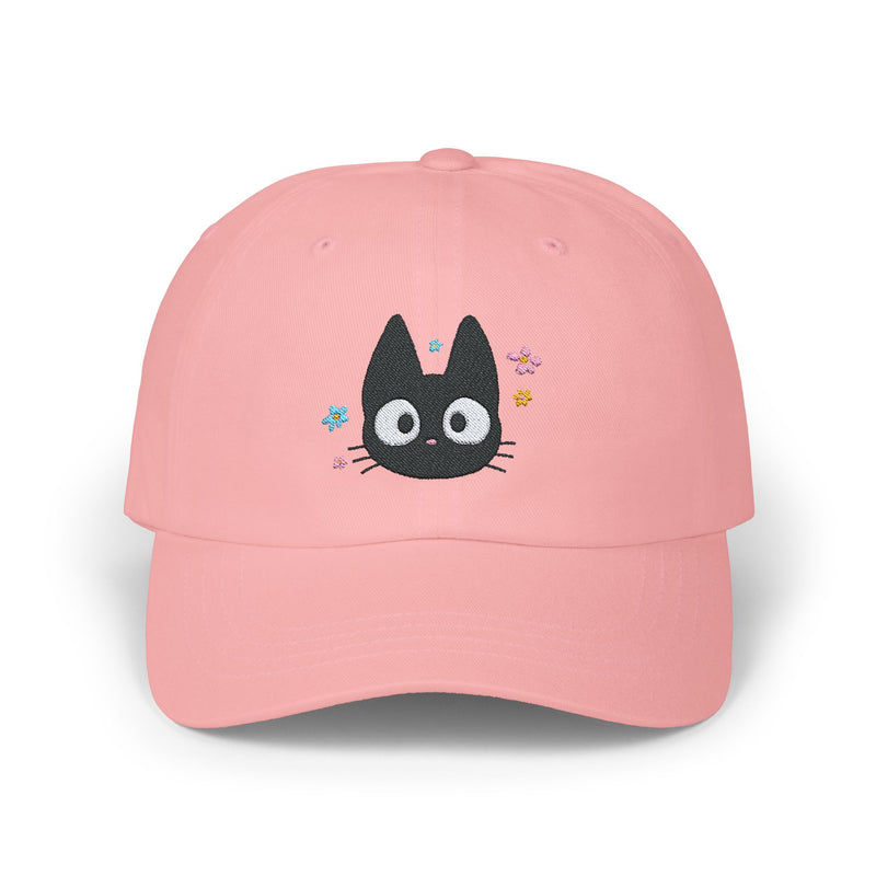 Black Cat Embroidered Hat | Dad Hat | Ghibli Inspired