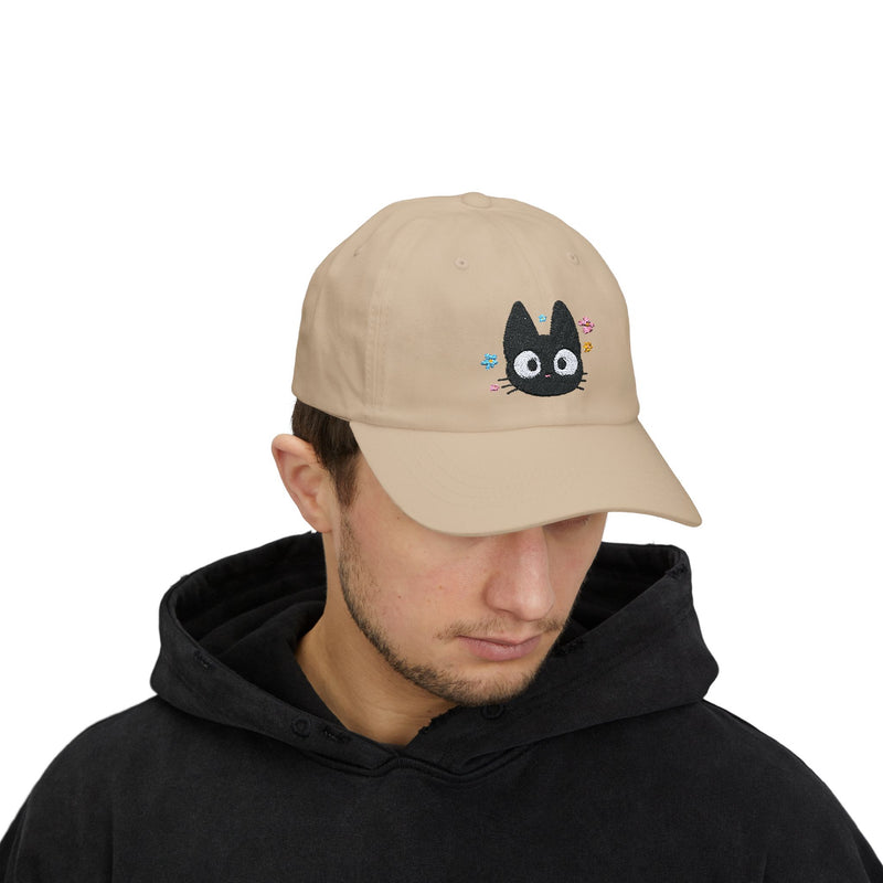 Black Cat Embroidered Hat | Dad Hat | Ghibli Inspired