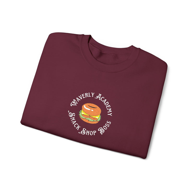 Waverly Snack Shop Boss EMBROIDERED Large Logo Sweatshirt Nancy Drew