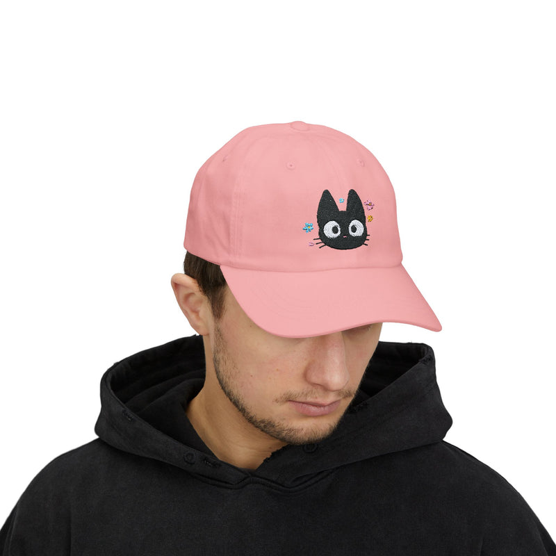 Black Cat Embroidered Hat | Dad Hat | Ghibli Inspired