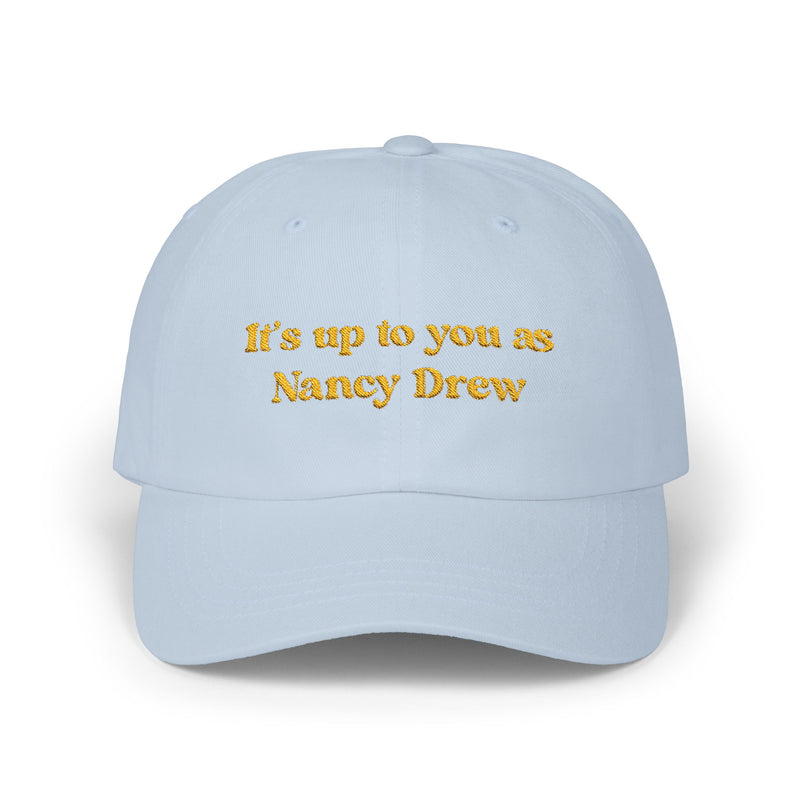 It's up to You as Nancy Drew Hat Embroidered