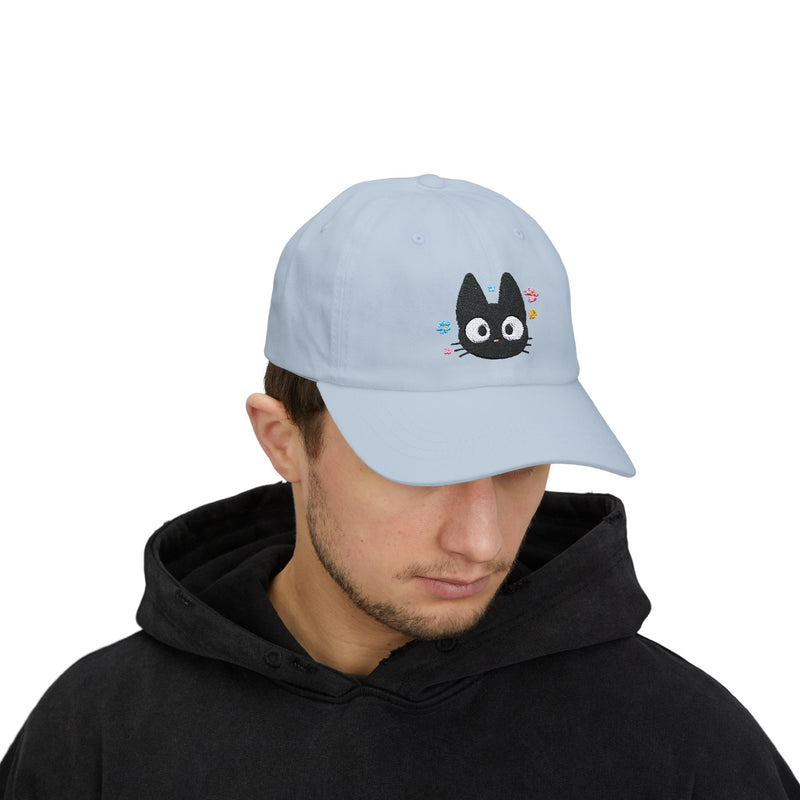 Black Cat Embroidered Hat | Dad Hat | Ghibli Inspired