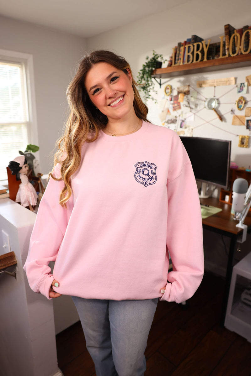 Nancy Drew Senior Detective EMBROIDERED Navy Version Unisex Crewneck Sweatshirt