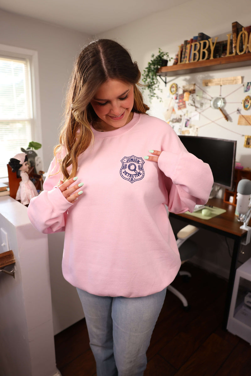 Nancy Drew Senior Detective EMBROIDERED Navy Version Unisex Crewneck Sweatshirt
