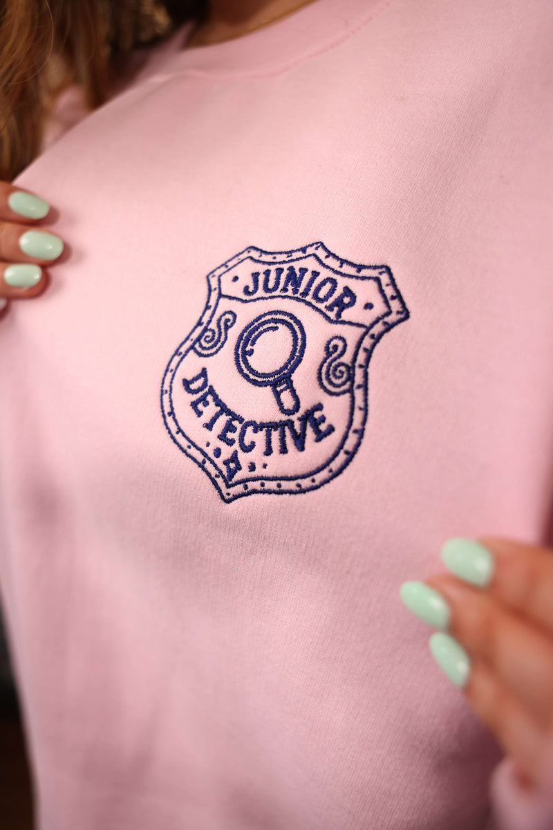 Nancy Drew Senior Detective EMBROIDERED Navy Version Unisex Crewneck Sweatshirt