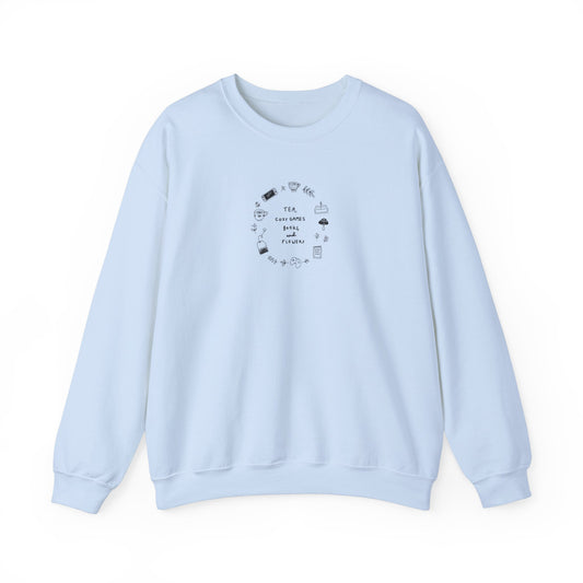 Tea, Cozy Games, Books and Flowers | Unisex Sweatshirt | Cozy Gamer