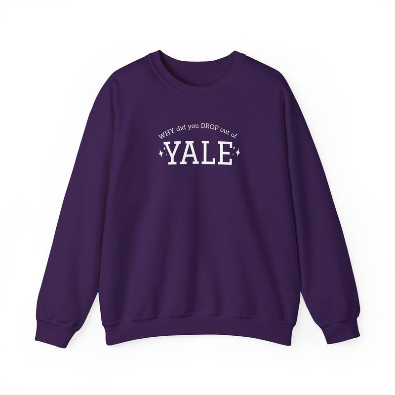 WHY did you DROP out of YALE Sweatshirt