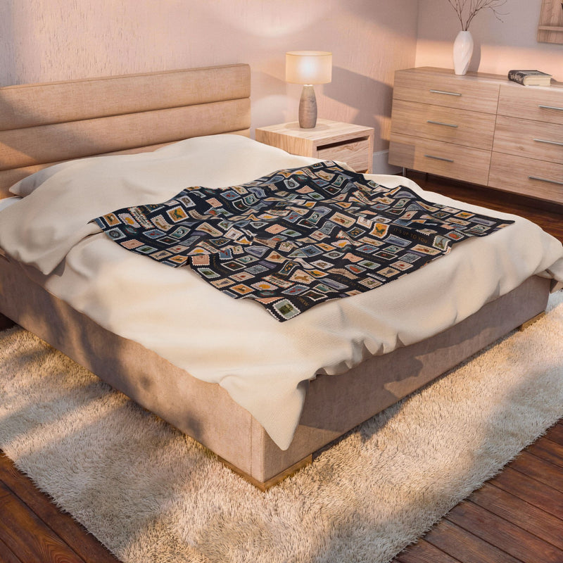 Nancy Drew Stamps Velveteen Plush Blanket