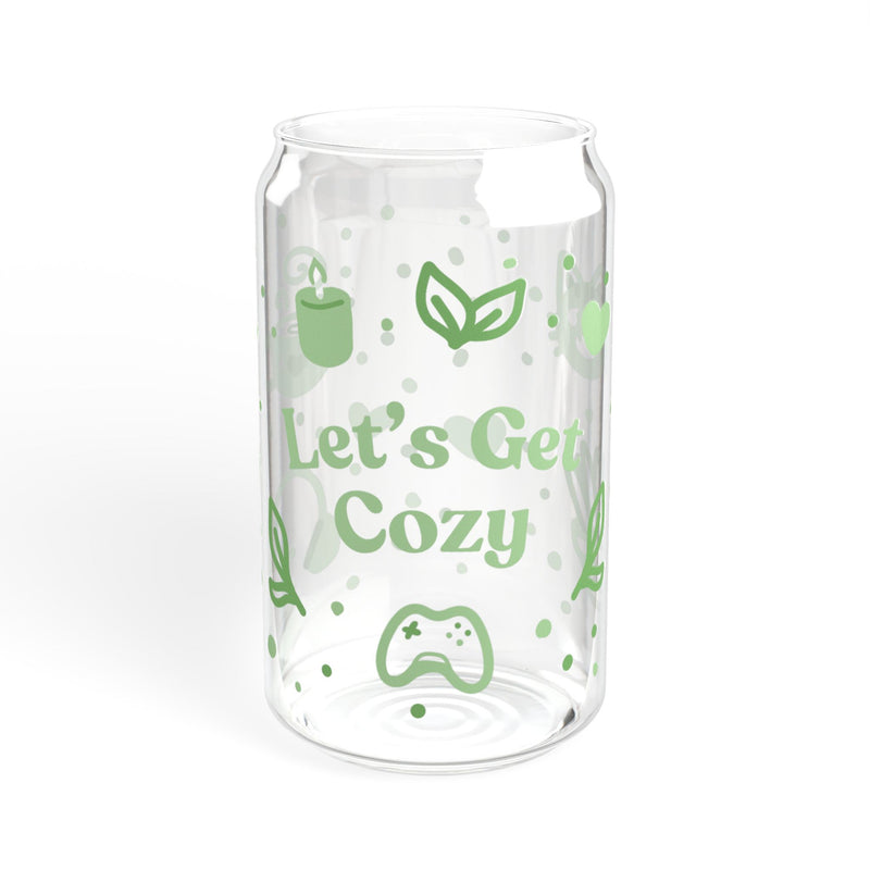 Let’s Get Cozy Green Sipper Glass, 16oz