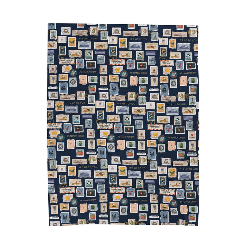Nancy Drew Stamps Velveteen Plush Blanket