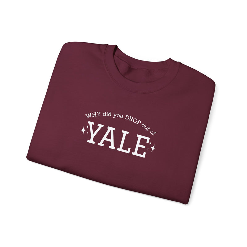 WHY did you DROP out of YALE Sweatshirt