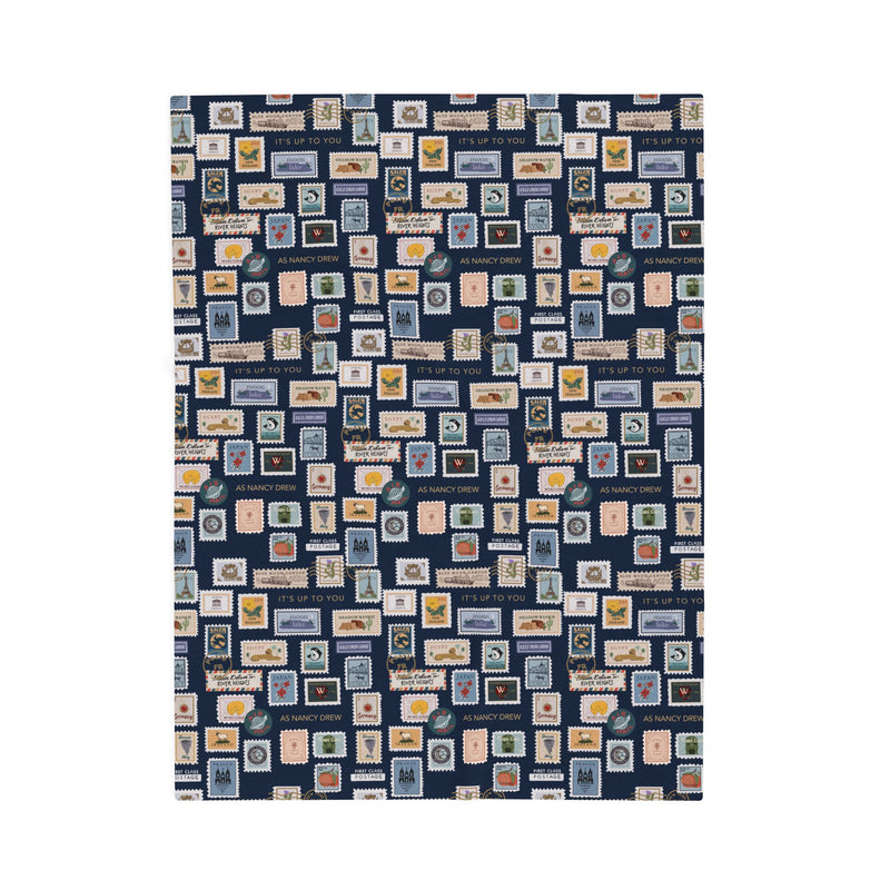 Nancy Drew Stamps Velveteen Plush Blanket