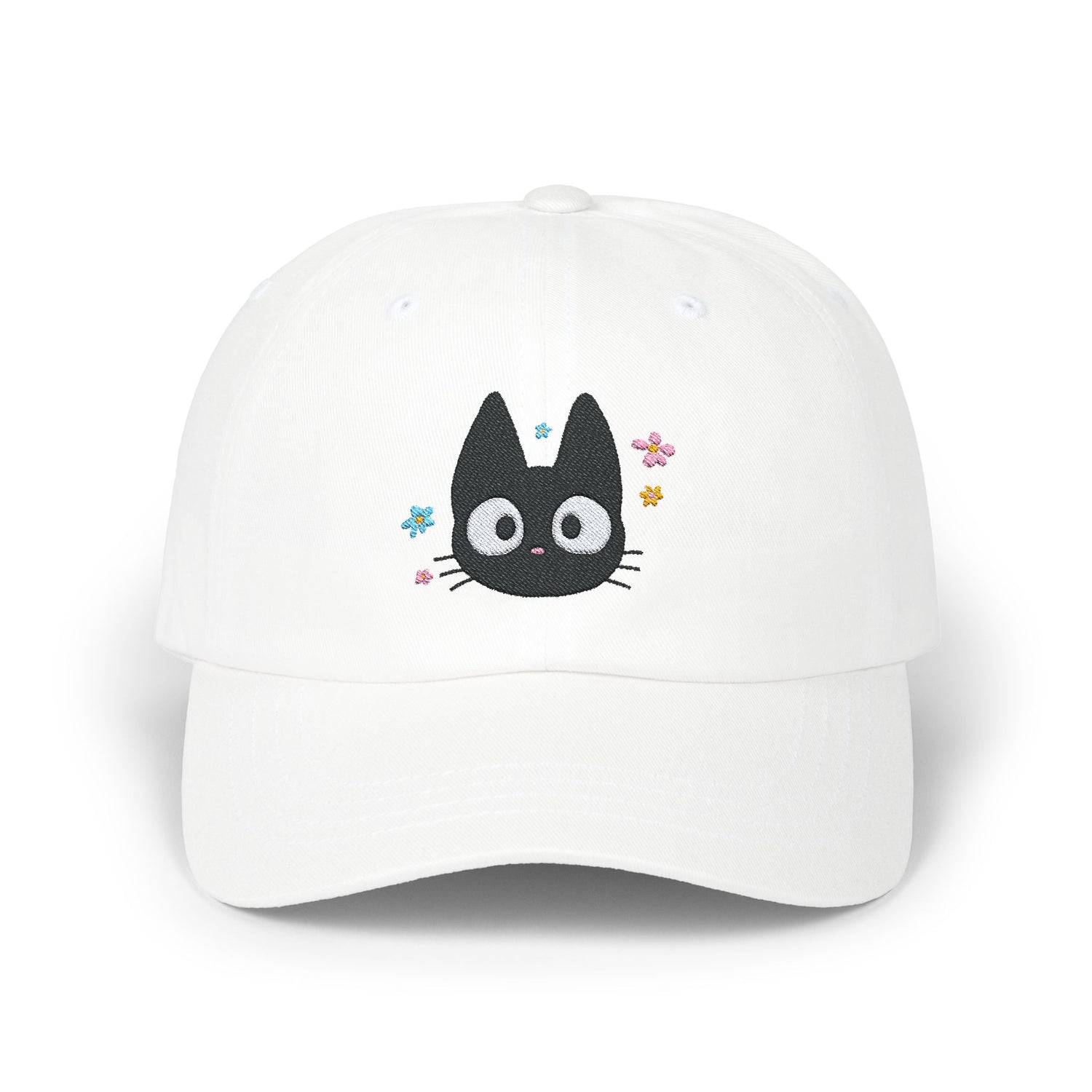 Black Cat Embroidered Hat | Dad Hat | Ghibli Inspired