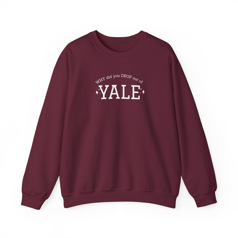 WHY did you DROP out of YALE Sweatshirt