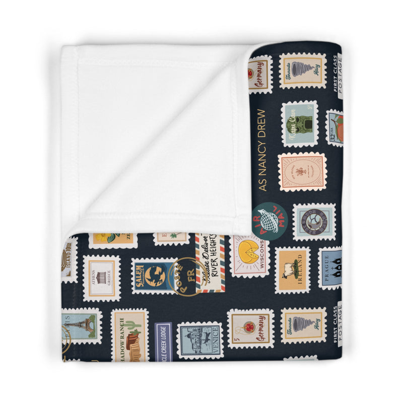 Nancy Drew Stamps Soft Fleece Baby Blanket