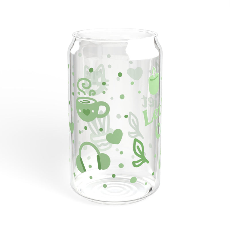 Let’s Get Cozy Green Sipper Glass, 16oz