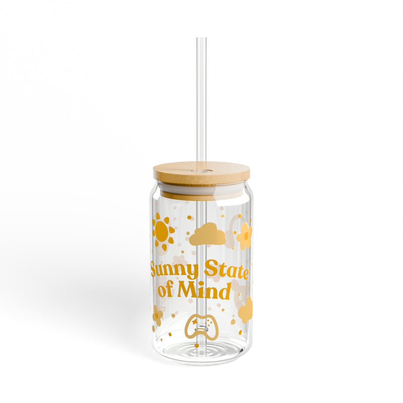 Sunny State of Mind Yellow Sipper Glass, 16oz