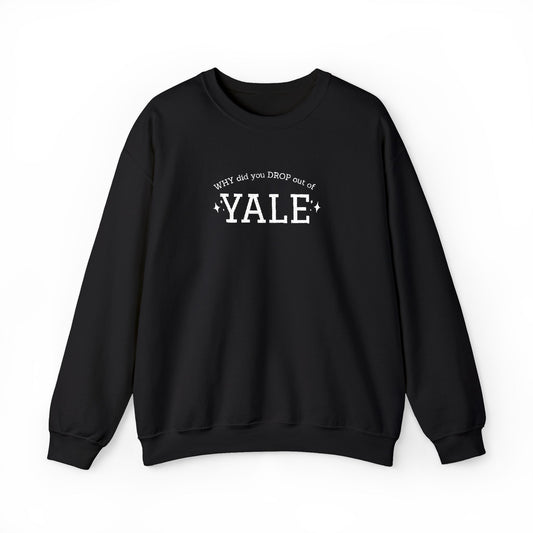 WHY did you DROP out of YALE - EMBROIDERED Sweatshirt