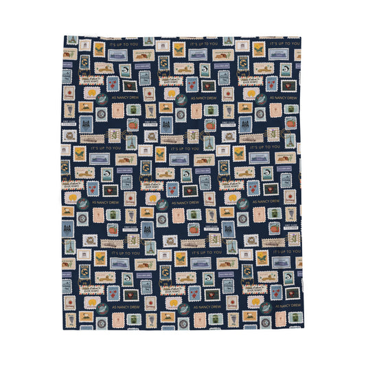 Nancy Drew Stamps Velveteen Plush Blanket