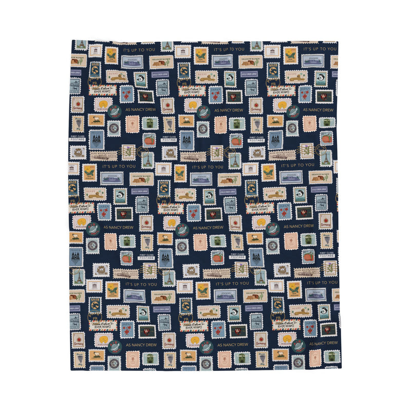 Nancy Drew Stamps Velveteen Plush Blanket