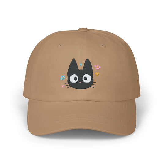 Black Cat Embroidered Hat | Dad Hat | Ghibli Inspired