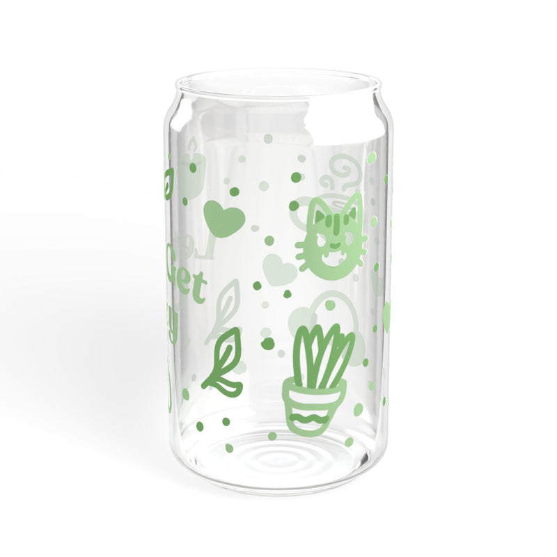 Let’s Get Cozy Green Sipper Glass, 16oz