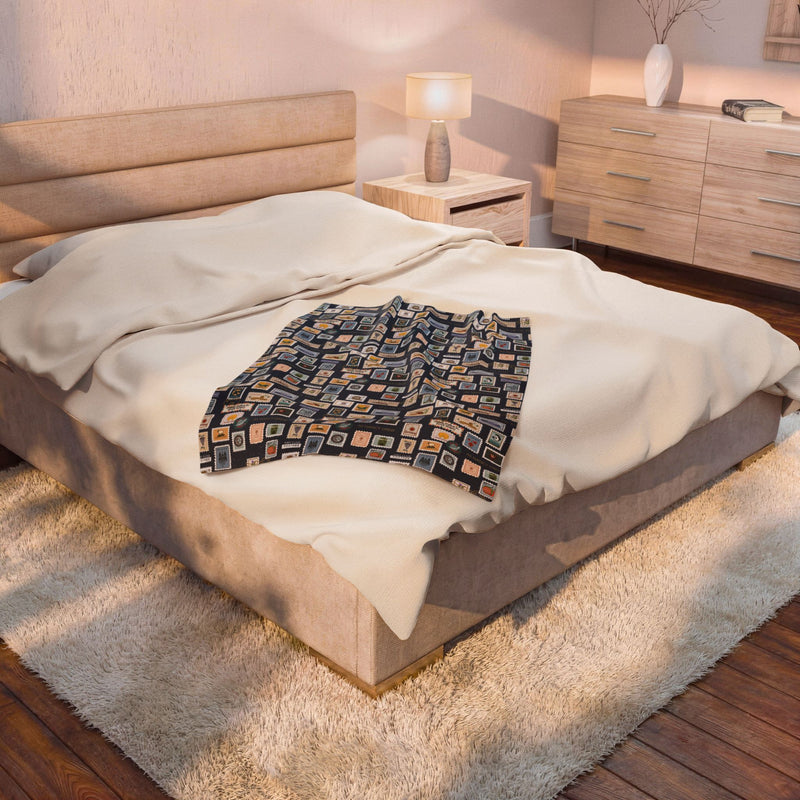 Nancy Drew Stamps Velveteen Plush Blanket