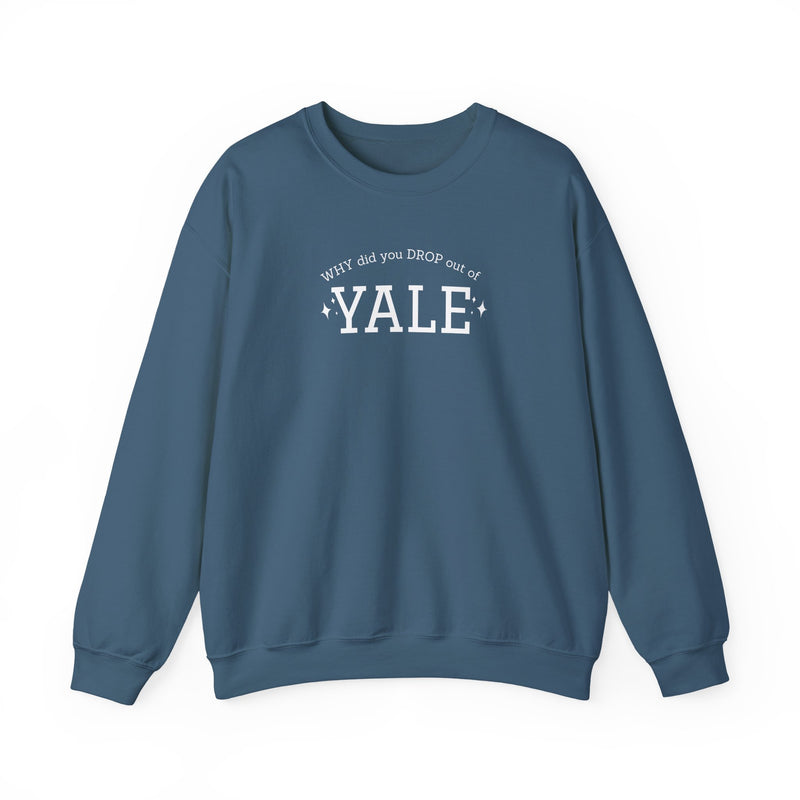 WHY did you DROP out of YALE Sweatshirt