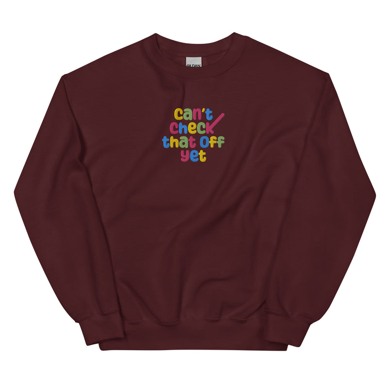 Cant Check That Off Yet EMBROIDERED Unisex Sweatshirt | Nancy Drew