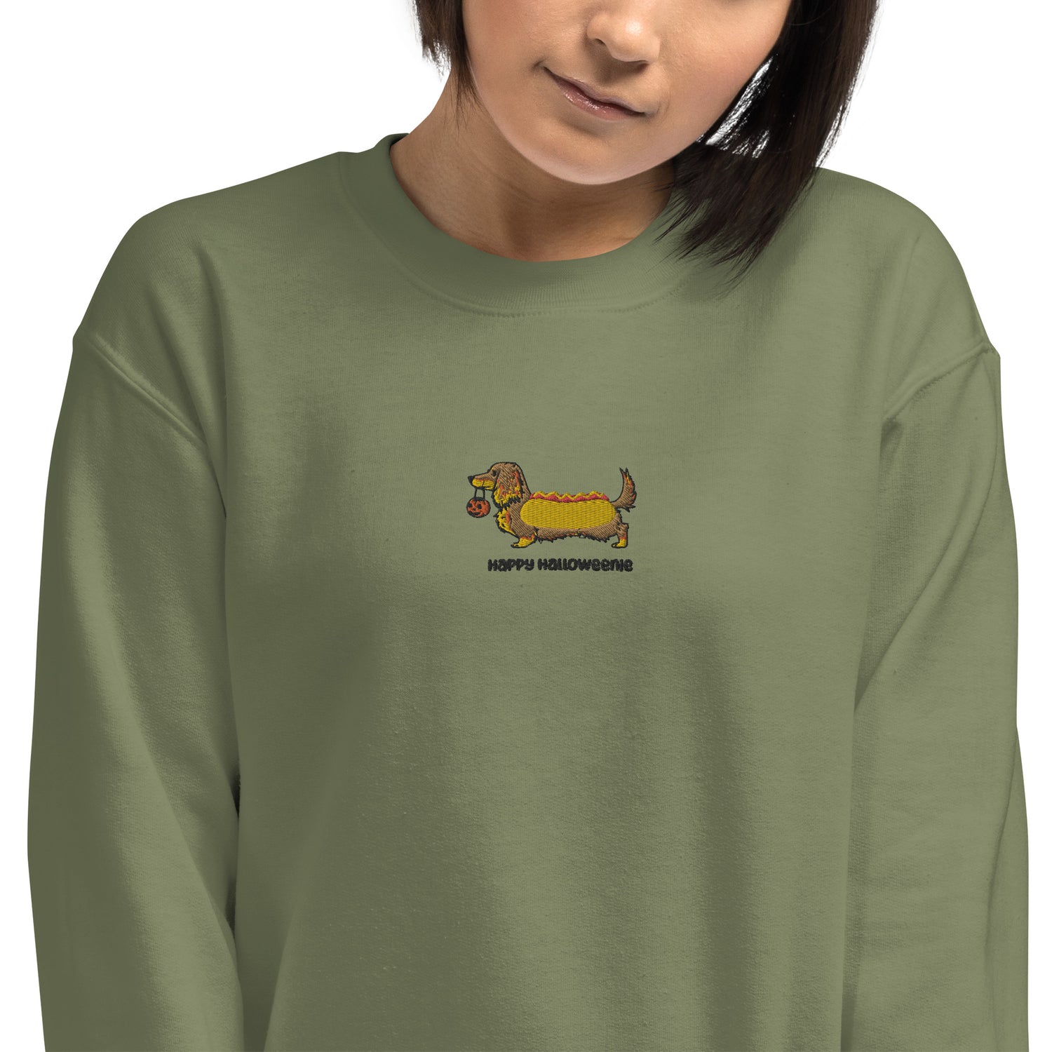 Happy Halloweenie Embroidered Sweatshirt