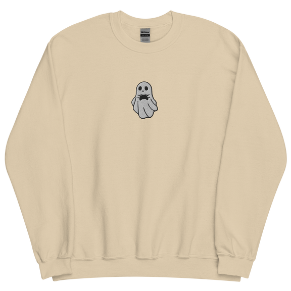 Embroidered Ghost Gamer Cozy Sweatshirt