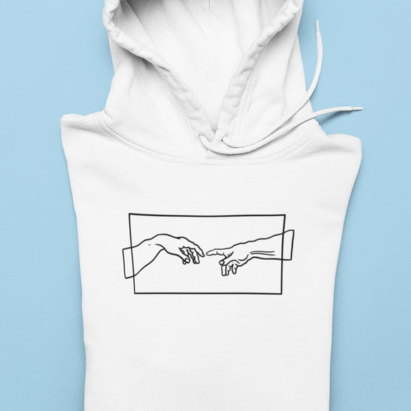 Creation Hands Line Art Hoodie