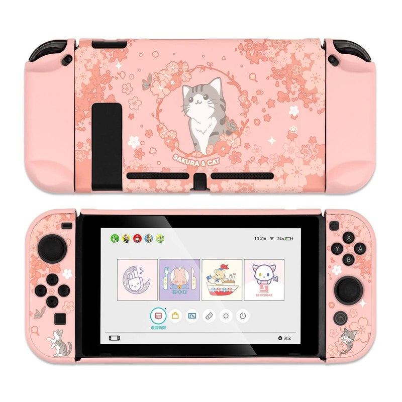 Pink Cherry Blossoms Kitty Case | Nintendo Switch Case | Nintendo Switch Cases and Bags