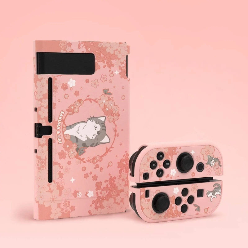 Pink Cherry Blossoms Kitty Case | Nintendo Switch Case | Nintendo Switch Cases and Bags