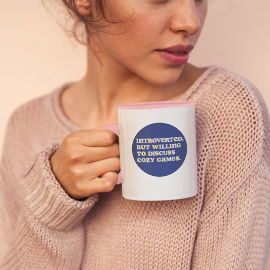 Introverted but Willing to Discuss Cozy Games | Mug | Bottles, Cups and Mugs