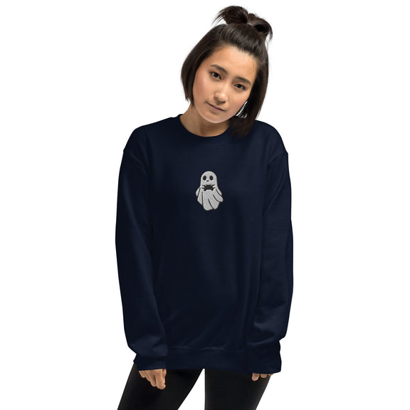 Embroidered Ghost Gamer Cozy Sweatshirt