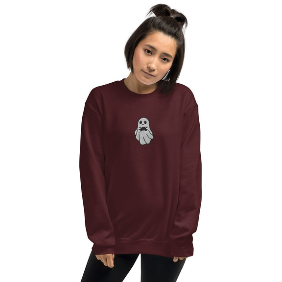 Embroidered Ghost Gamer Cozy Sweatshirt